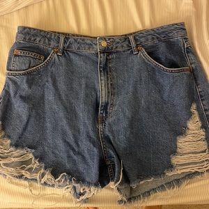Topshop mom jean shorts